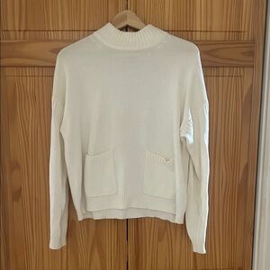 Jcrew white cotton cashmere blend sweater